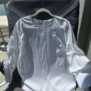 JMcLaughlin sz XL white cotton blouse
